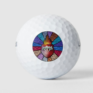 Chaste Heart van St. Joseph: Versie Glas in lood Golfballen