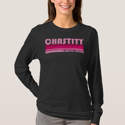 CHASTITY Name Persoonlijke Retro  80s 90s B T-shirt (Voorkant)