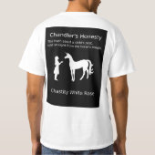 Chastity Roos Vegan Virgin + Chandler's eerlijkhei T-shirt (Achterkant)
