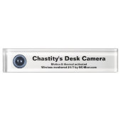 Chastity's Desk Camera Naambordje (Voorkant)