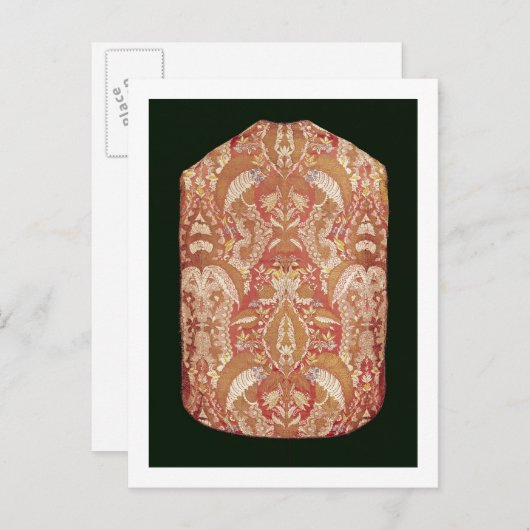 Chasuble, kant patterned silk, Frans, c.1720 Briefkaart (Voorkant / Achterkant)