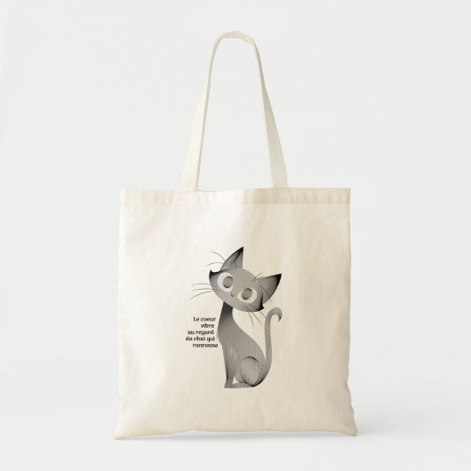 Chat assis au regard langoureux tote bag (Voorkant)
