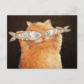 Chat avec yeux de poisson briefkaart (Voorkant)