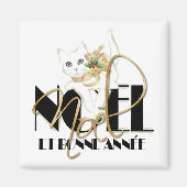 Chat Blanc, Noël et Bonne Année Magneet (Voorkant)
