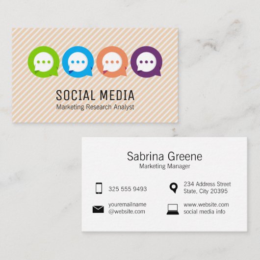 Chat Bubbles | Communicatie | Marketing Visitekaartje (Voorkant / Achterkant)
