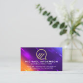 Chat Business Growth Logo | Digi Tech Achtergrond Visitekaartje (Staand voorkant)