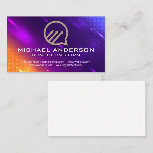 Chat Business Growth Logo | Digi Tech Achtergrond Visitekaartje (Voorkant / Achterkant)