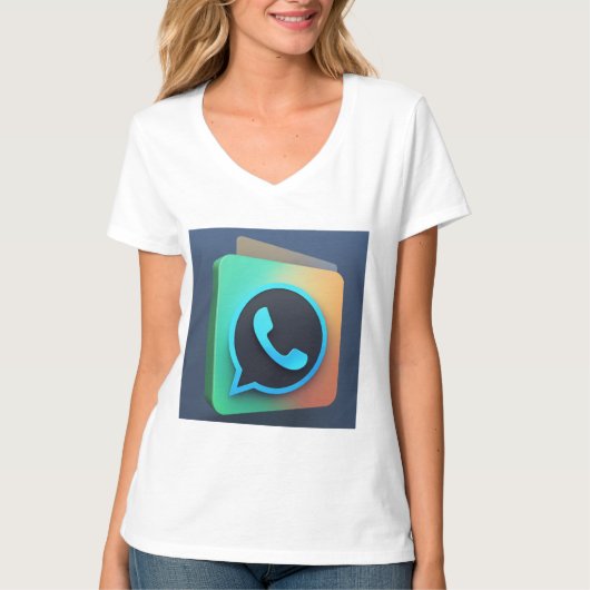 Chat Chic: WhatsApp icoon T-shirt (Voorkant)