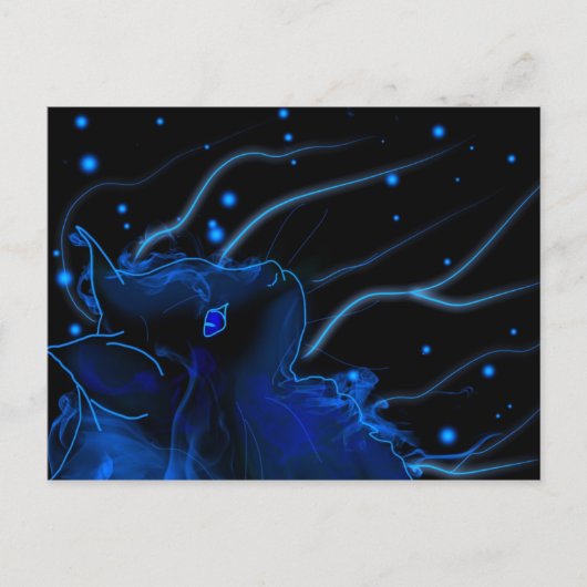 Chat effet néon briefkaart (Voorkant)