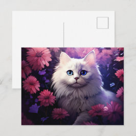 Chat Fleur 2-briefkaart Briefkaart