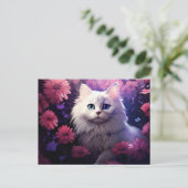 Chat Fleur 2-briefkaart Briefkaart (Staand voorkant)