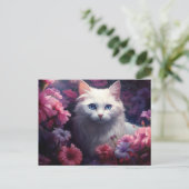 Chat Fleur-briefkaart Briefkaart (Staand voorkant)
