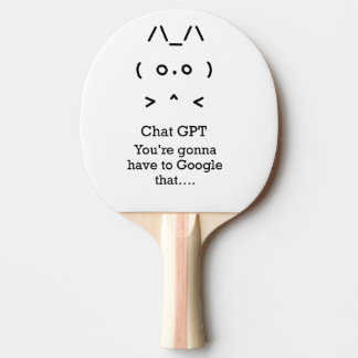 Chat GPT je gaat... google die Ping Pong Paddle Tafeltennisbatje