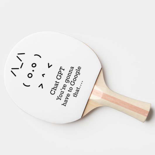 Chat GPT je gaat... google die Ping Pong Paddle Tafeltennisbatje (Zijkant)