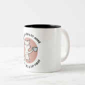"Chat Grincheux avec Tasse" Tweekleurige Koffiemok (Voorkant rechts)