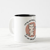 "Chat Grincheux avec Tasse" Tweekleurige Koffiemok (Voorkant links)