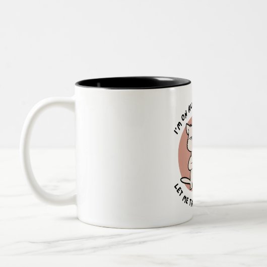 "Chat Grincheux avec Tasse" Tweekleurige Koffiemok (Links)