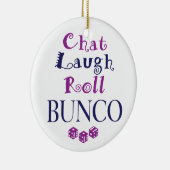 chat, lacht, rol - bunco keramisch ornament (Rechts)