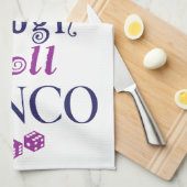 chat, lacht, rol - bunco theedoek (Quarter Fold)