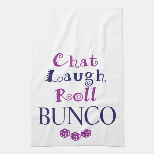 chat, lacht, rol - bunco theedoek (Verticaal)