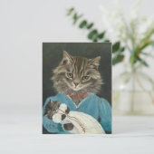 chat Maman et bébé Briefkaart (Staand voorkant)