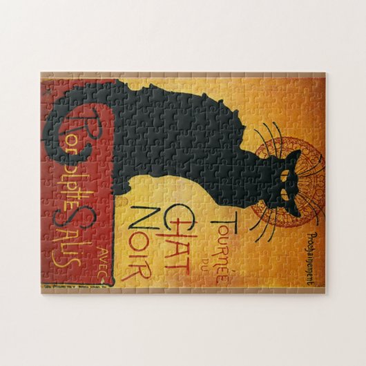 Chat Noir -  afbeelding van zwarte kat Legpuzzel (Horizontaal)