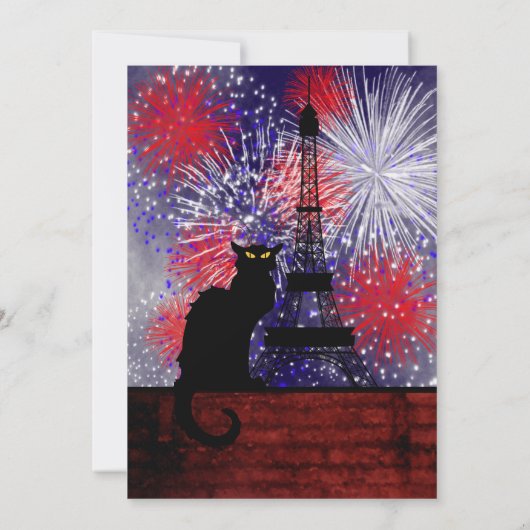 Chat Noir Bastille Day Kaart (Achterkant)