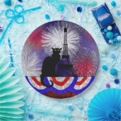 Chat Noir Bastille Day Papieren Bordje (Feest)