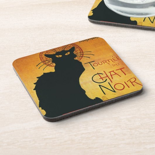 Chat Noir - Black Cat Bier Onderzetter (Linkerzijde)