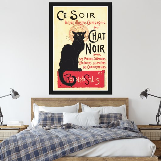 Chat Noir~Black Cat Canvas Afdruk (Insitu (Slaapkamer))