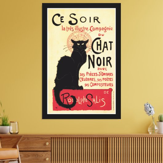 Chat Noir~Black Cat Canvas Afdruk (Insitu (Woonkamer))