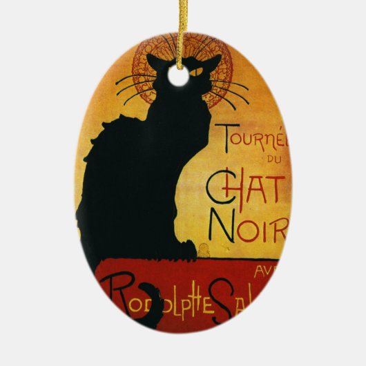 Chat Noir - Black Cat Keramisch Ornament (Voorkant)