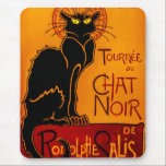 Chat Noir - Black Cat Muismat<br><div class="desc">Tournée du Chat Noir (1896) door Théophile Alexandre Steinlen. Origineel publiek domein afbeelding van het Los Angeles County Museum of Art. Leuke Muismat voor hem,  voor haar,  voor uw huis!</div>