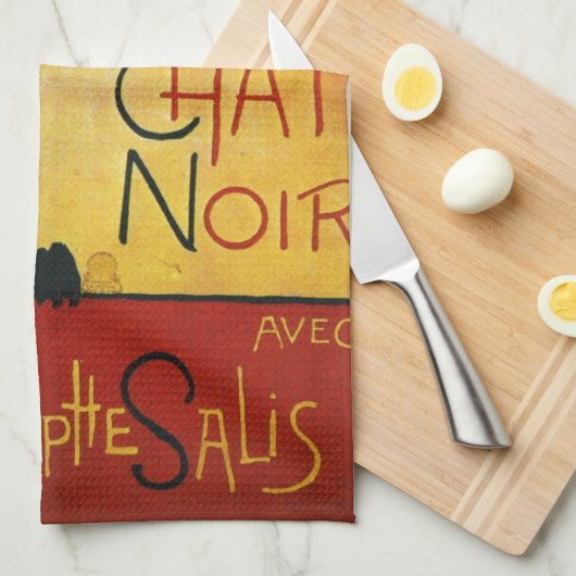 Chat Noir - Black Cat Theedoek (Quarter Fold)