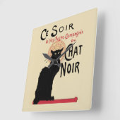 Chat Noir~Black Cat Vierkante Klok (Hoek)