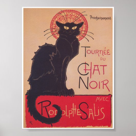 Chat Noir Black Cat Vintage Poster (Voorkant)