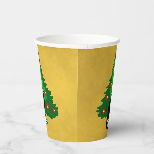 Chat Noir-Borden voor kerstpapier Papieren Bekers (Rechts)