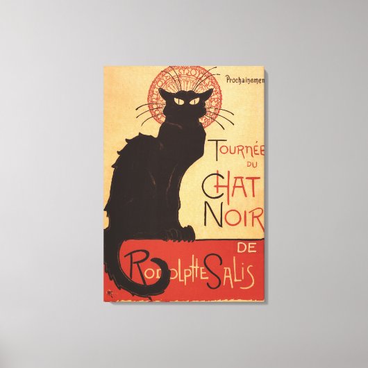 Chat Noir Cabaret Troupe Black Cat Promo Poster Canvas Afdruk (Voorkant)