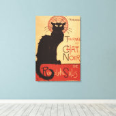 Chat Noir Cabaret Troupe Black Cat Promo Poster Canvas Afdruk (Insitu (Houten vloer))