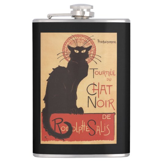 Chat Noir Cabaret Troupe Black Cat Promo Poster Heupfles (Voorkant)