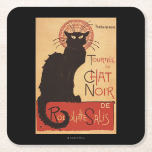 Chat Noir Cabaret Troupe Black Cat Promo Poster Kartonnen Onderzetters