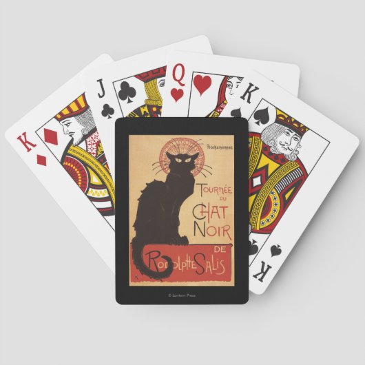 Chat Noir Cabaret Troupe Black Cat Promo Poster Pokerkaarten (Achterkant)