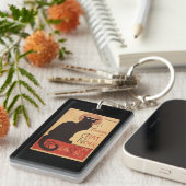 Chat Noir Cabaret Troupe Black Cat Promo Poster Sleutelhanger (Voorkant Rechts)