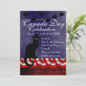 Chat Noir Canada Day Kaart (Staand voorkant)
