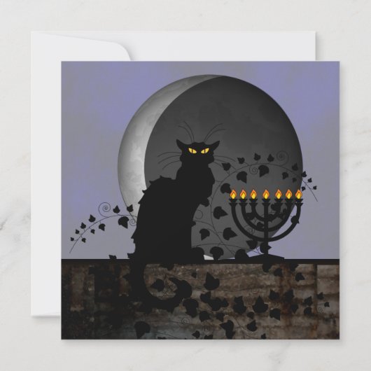 Chat Noir Chanoeka Kaart (Achterkant)