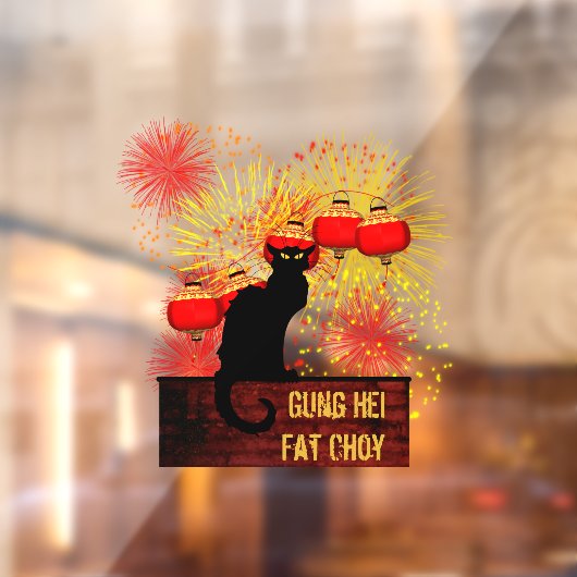 Chat Noir Chinees nieuwjaar Raamsticker (Vel 2)