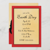 Chat Noir Earth Day Kaart (Voorkant / Achterkant)