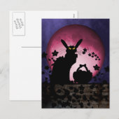 Chat Noir Easter Feestdagenkaart (Voorkant / Achterkant)