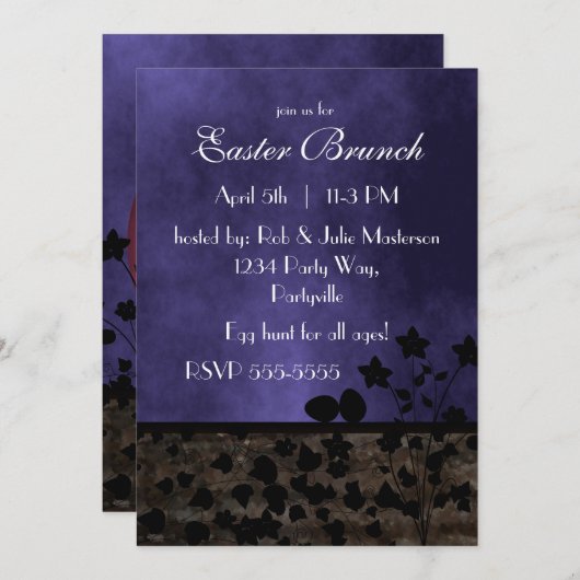 Chat Noir Easter Kaart (Voorkant / Achterkant)