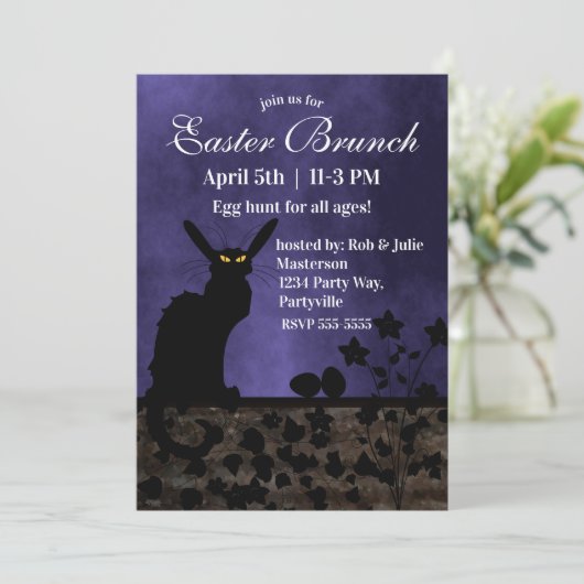 Chat Noir Easter Kaart (Staand voorkant)